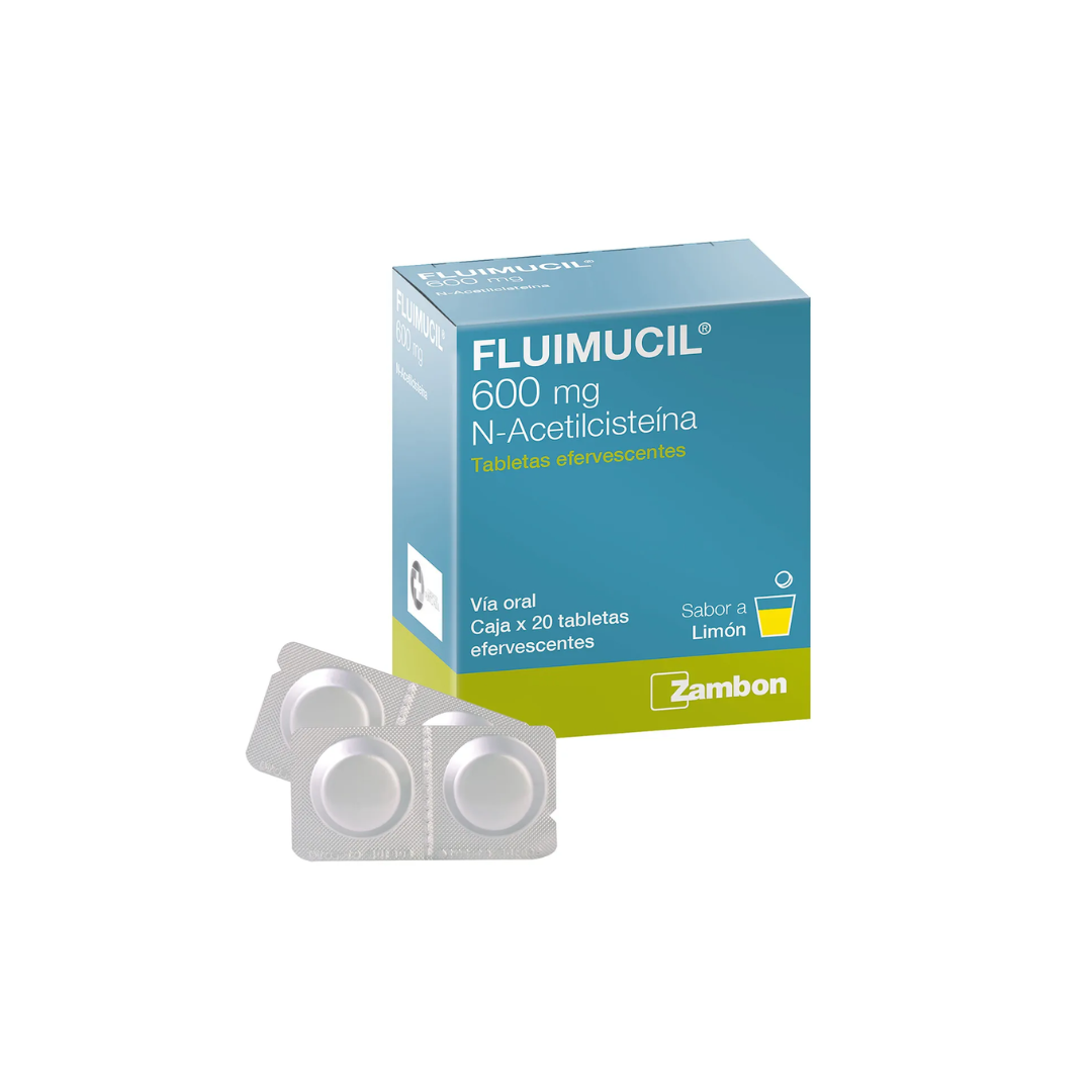 FLUIMUCIL 600 MG SABOR A LIMON TABLETA EFERVESCENTE CAJA X 20