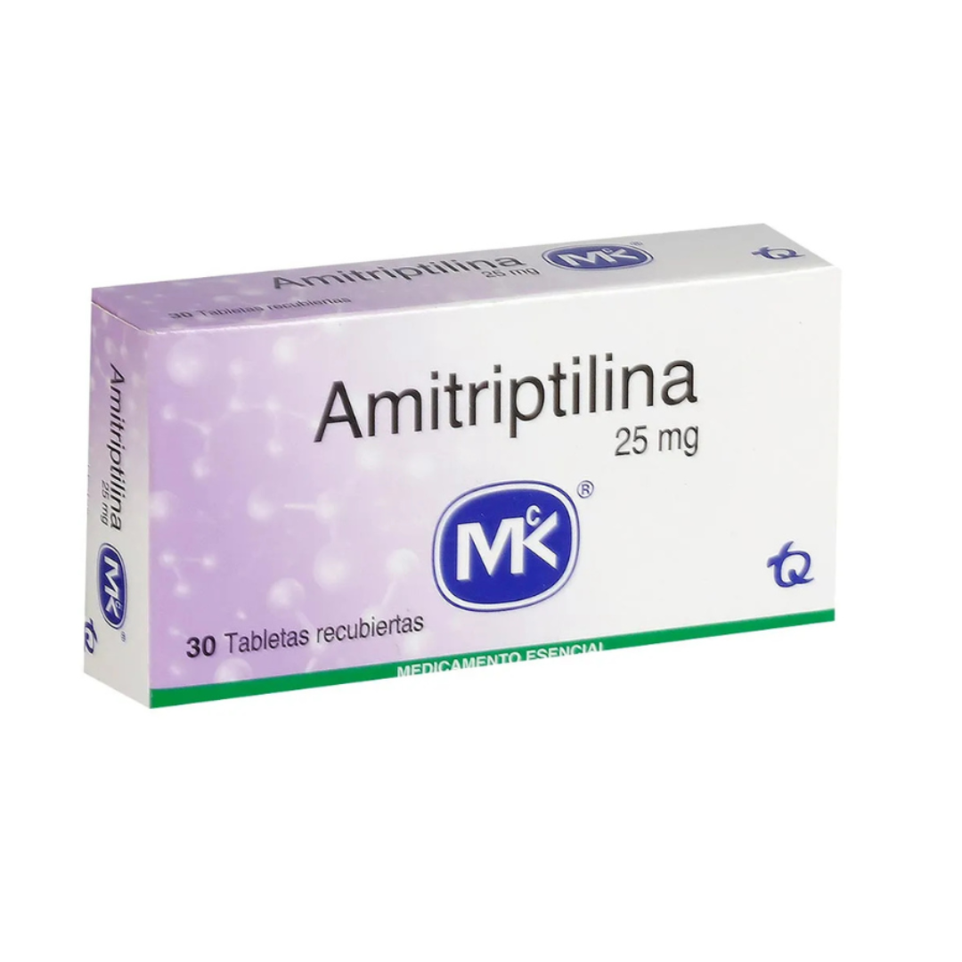 AMITRIPTILINA MK 25 MG TABLETA RECUBIERTA CAJA X 30 Previpharma AMITRIPTILINA MK 25 MG TABLETA RECUBIERTA CAJA X 30 Previpharma