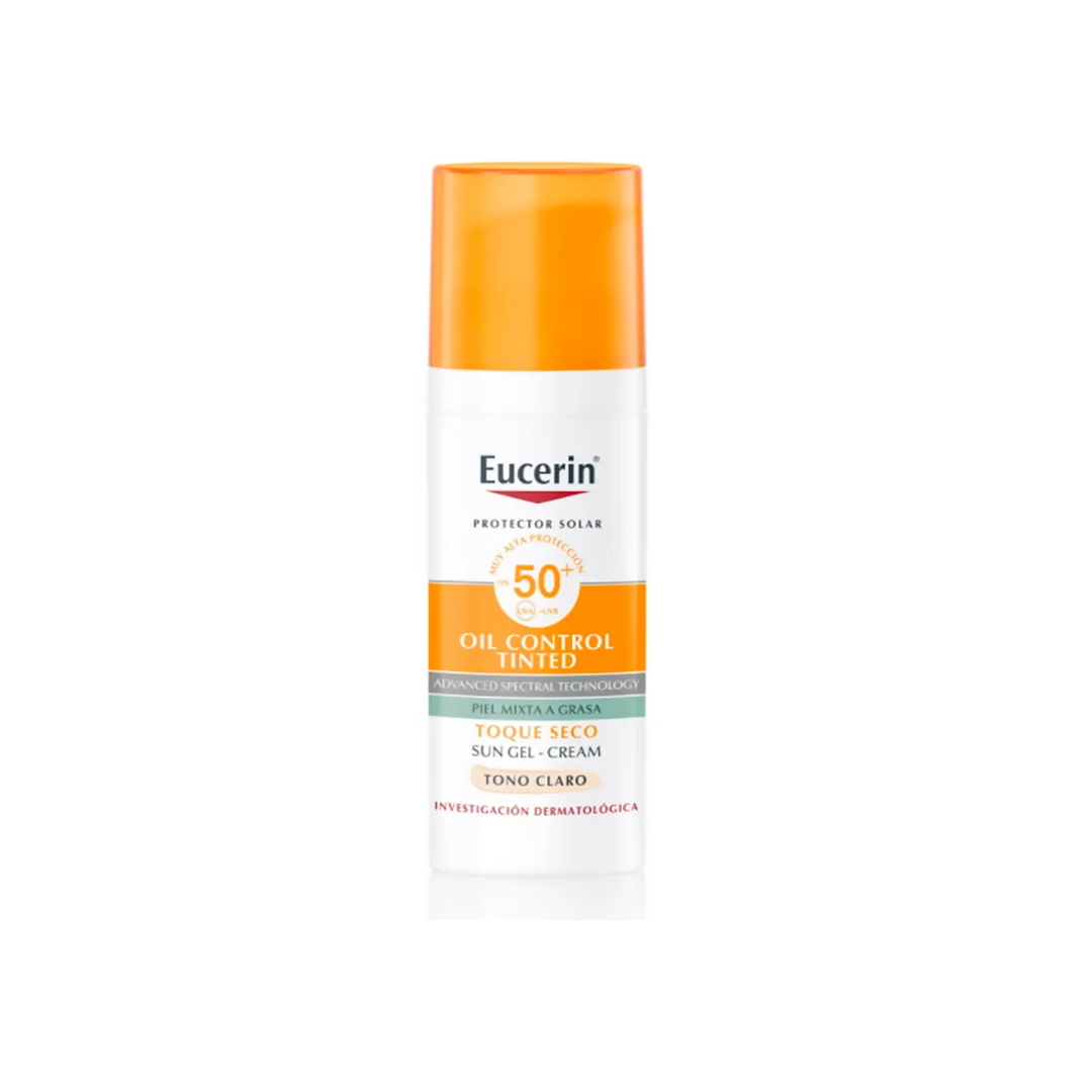 EUCERIN SUN TOQUE SECO TINTED COLOR CLARO FPS 50 CREMA FACIAL FRASCO X 50 ML