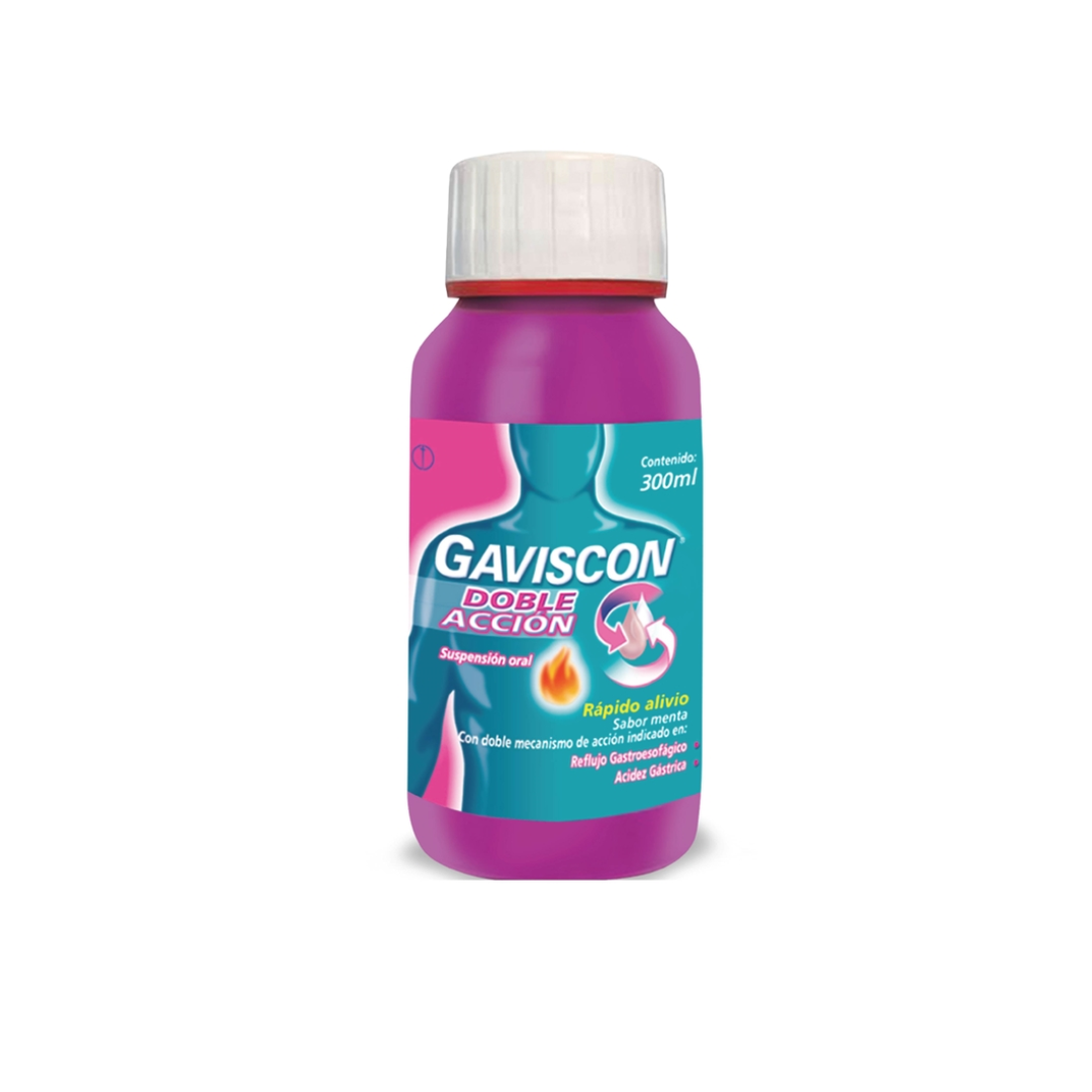 GAVISCON D/ACCION MENTA SUSPENSION ORAL FRASCO X 300 ML