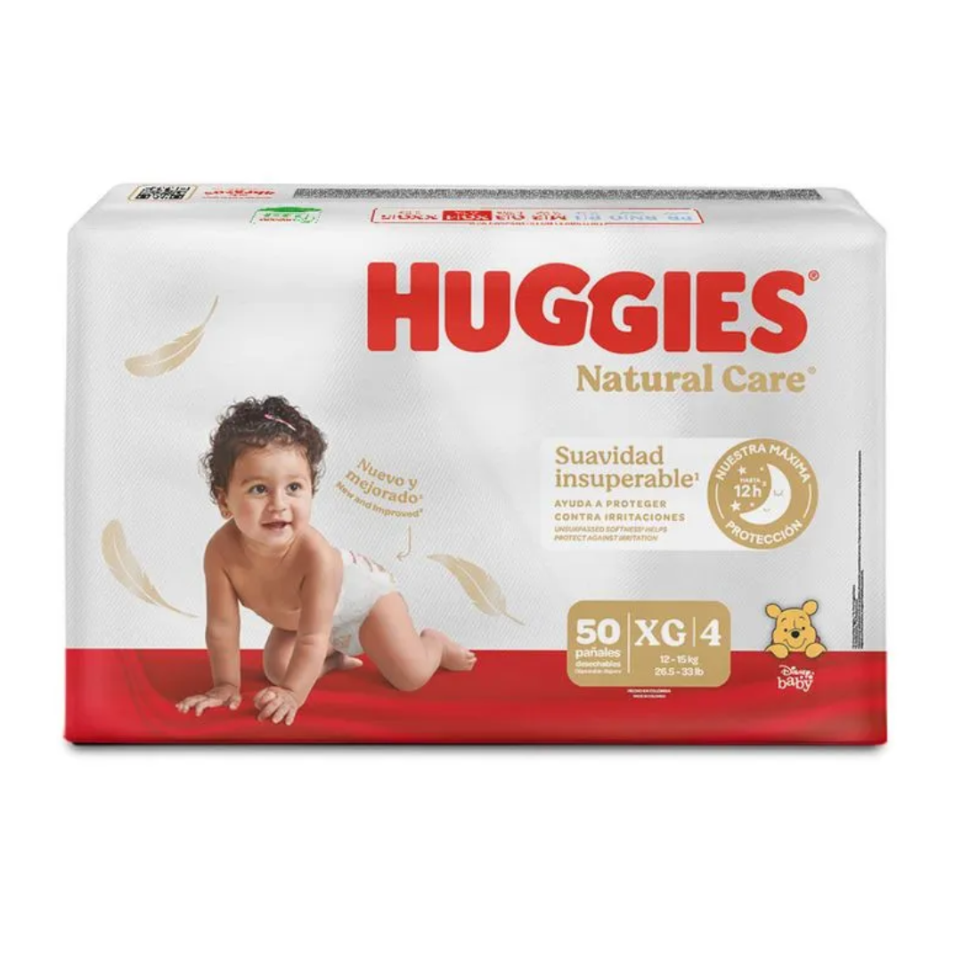 HUGGIES NAT CARE PURO/NATURAL UNISEX ET-4 NA BOLSA X 50