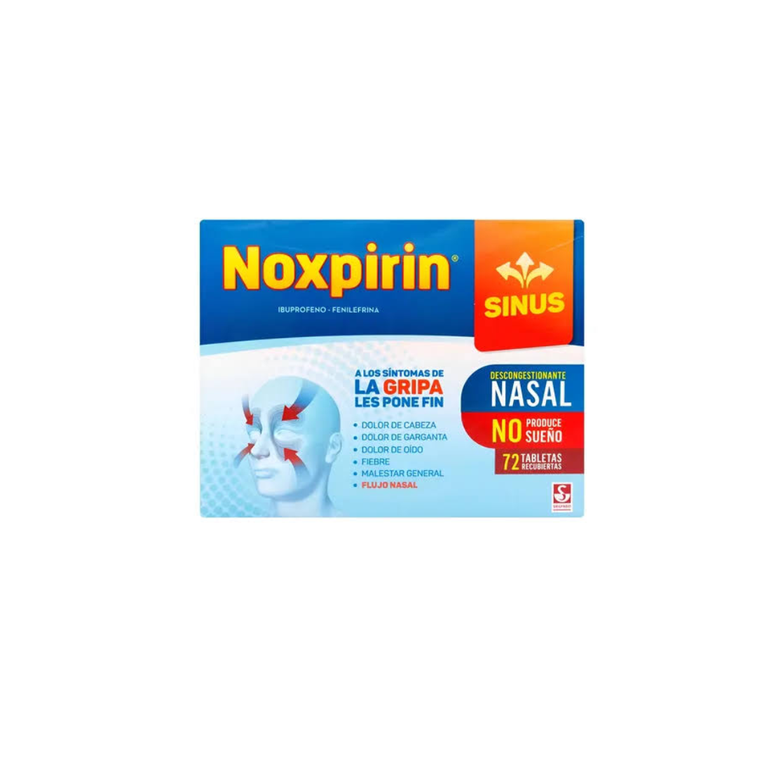 NOXPIRIN SINUS PAGUE 66 LLEVE 72 TABLETA CAJA X 72