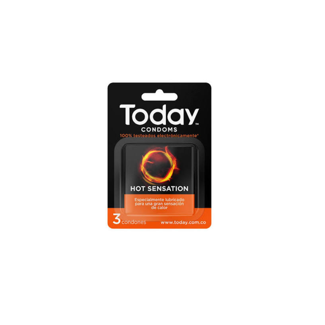 TODAY HOT SENSATION PRESERVATIVO CAJA X 3