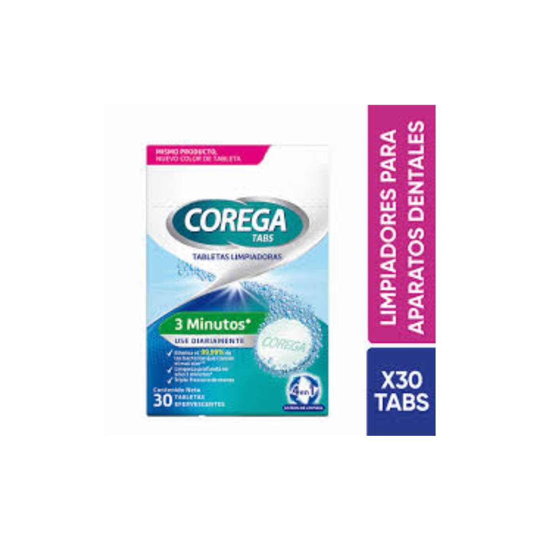 COREGA TABS TABLETA EFERVESCENTE CAJA X 30