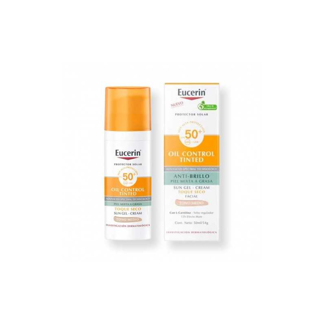EUCERIN SUN FACE OIL CONTROL FPS 50+ CREMA FACIAL FRASCO X 50 ML