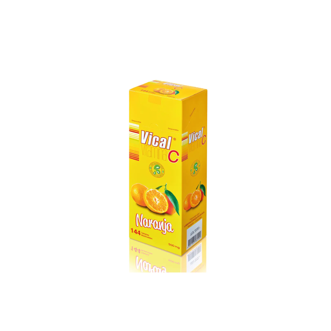 VICAL NARANJA 500 MG TABLETA MASTICABLE CAJA X 144