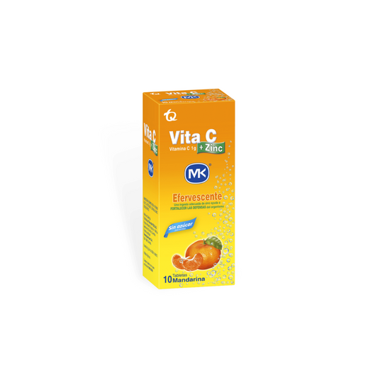 VITA C+ZINC 1GR MANDARINA TABLETA EFERVESCENTE TUBO X 10