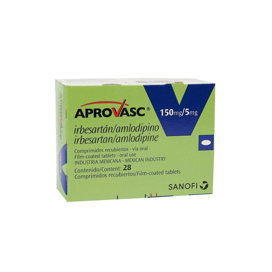 APROVASC 150 MG + 5 MG TABLETA RECUBIERTA CAJA X 28