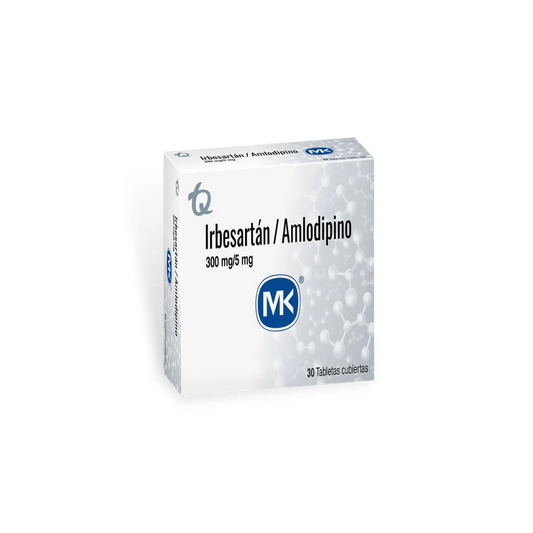 AMLODIPINO + IRBESARTAN MK 5 MG + 300 MG TABLETA RECUBIERTA CAJA X 30