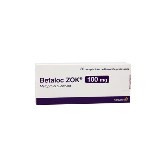 BETALOC ZOK 100 MG  TABLETA LIBERACIÓN PROLONGADA CAJA X 30