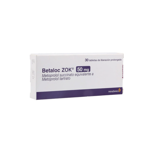 BETALOC ZOK 50 MG TABLETA LIBERACIÓN PROLONGADA CAJA X 30