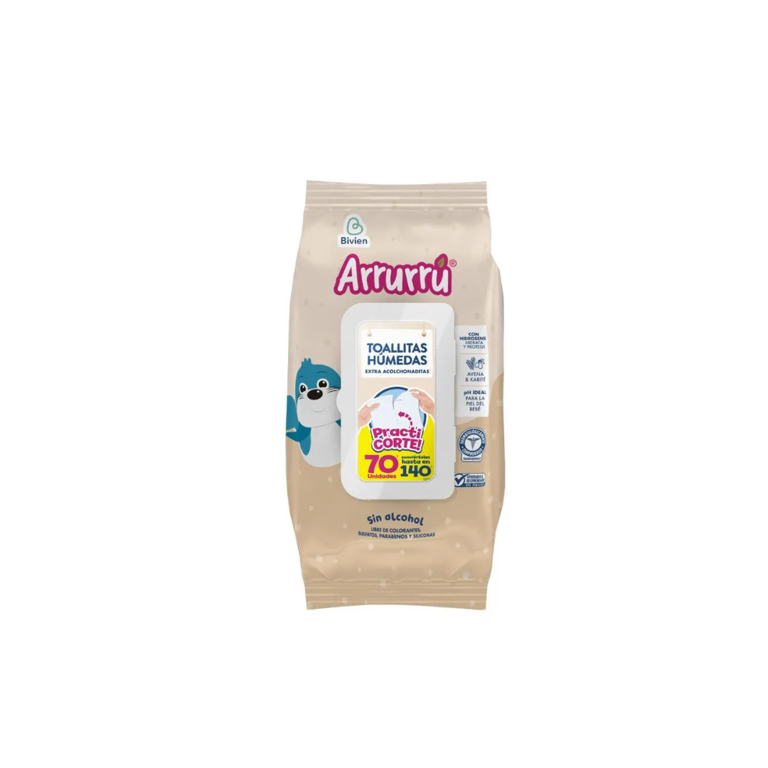 TOALLAS HUMEDAS ARRURRU EXTRA ACOL AVENA NA PAQ X 70