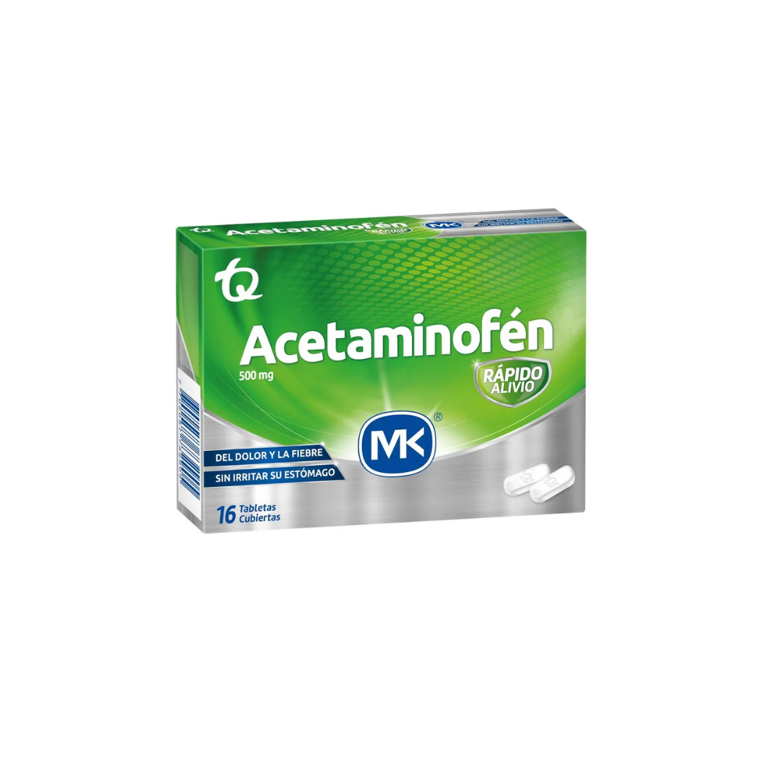 ACETAMINOFEN MK 500 MG TABLETA CAJA X 16