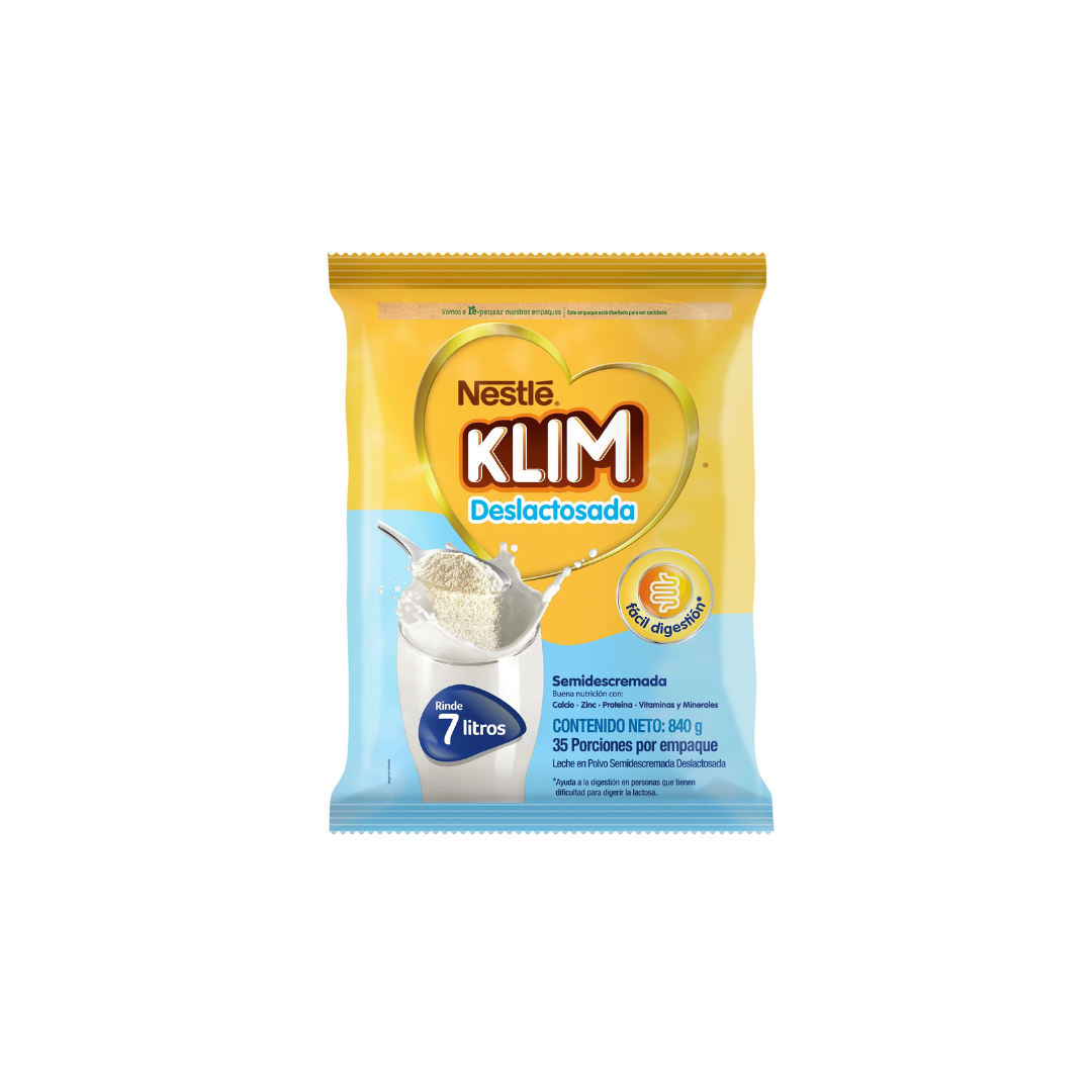 KLIM DESLACTOSADA POLVO ORAL BOLSA X 840 GR