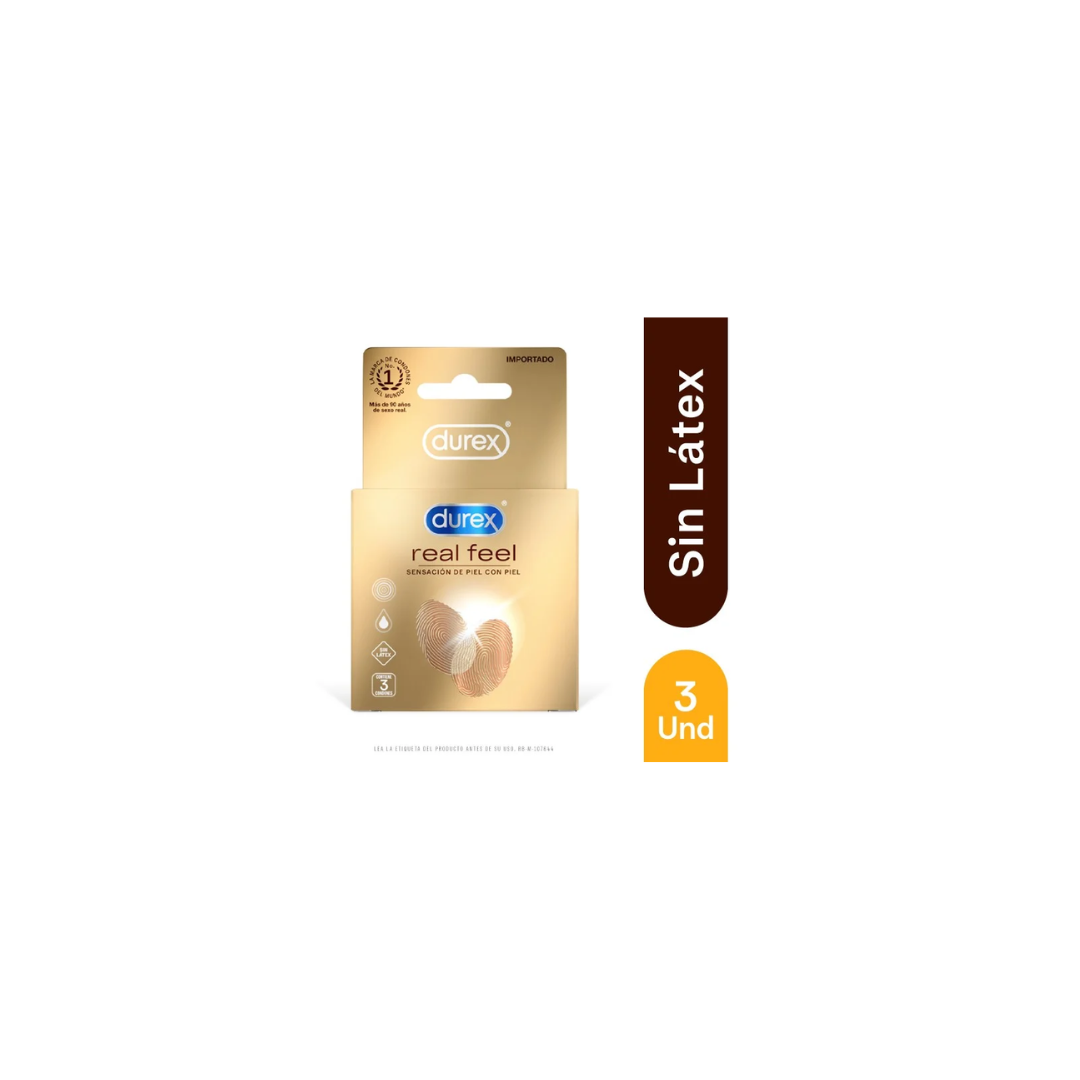 DUREX CONDON REAL FEEL NA CAJA X 3