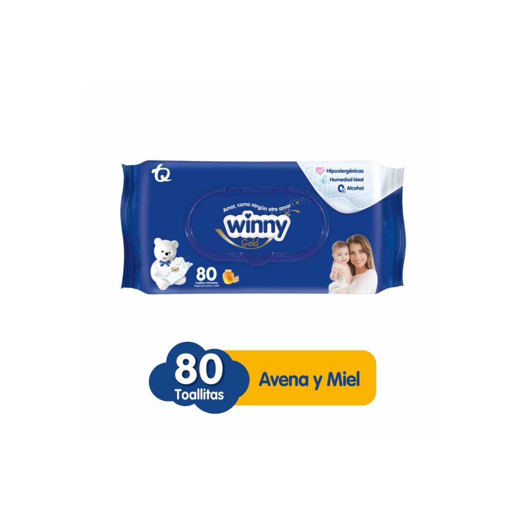 WINNY TOALLAS HUM AVENA NA PAQ X 80
