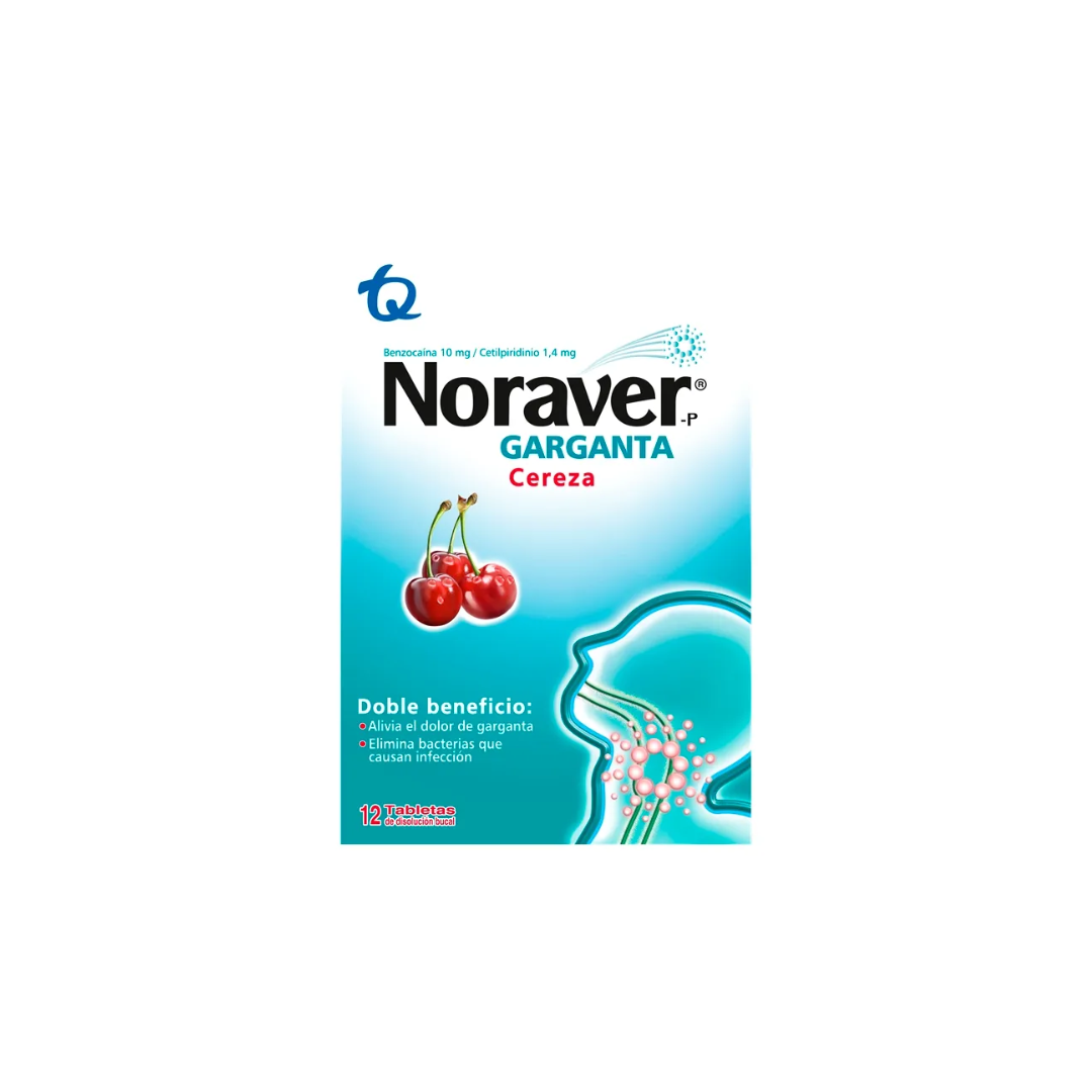 NORAVER CEREZA TABLETA P/DISOLVER CAJA X 12