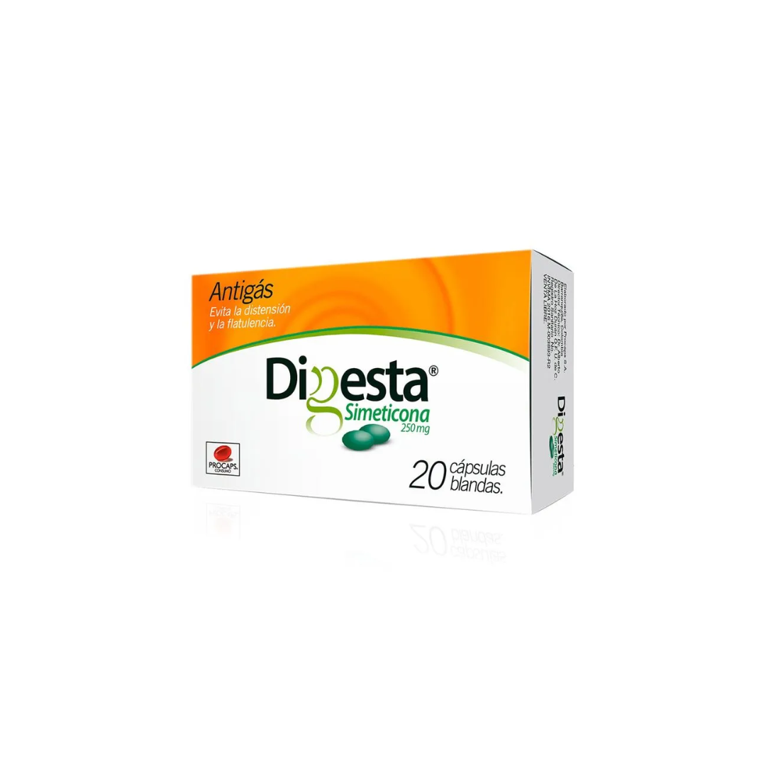 DIGESTA ANTIGAS 250 MG CAPSULA CAJA X 20