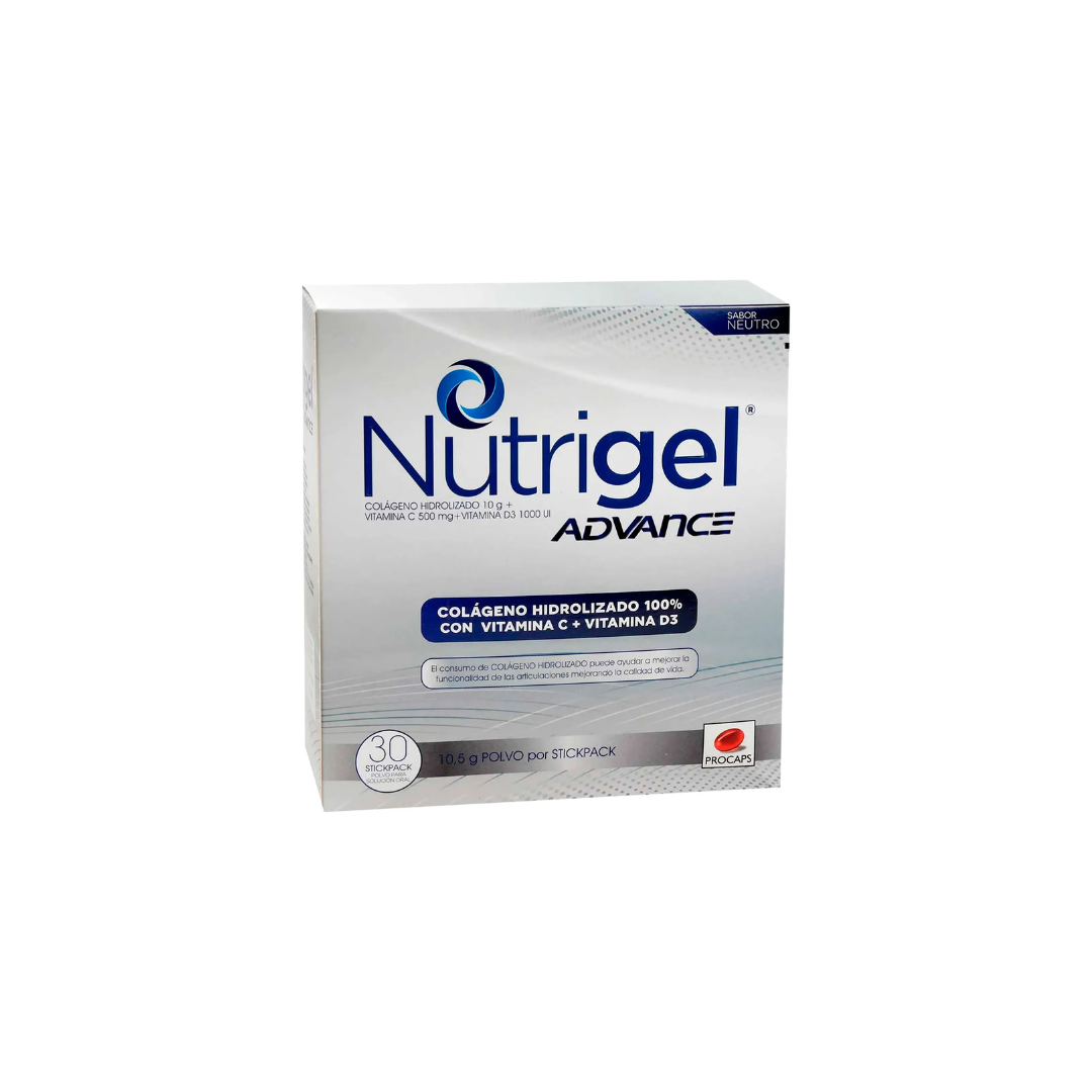 NUTRIGEL ADVANCE NEUTRO X 10.5 GR SOBRES CAJA X 30
