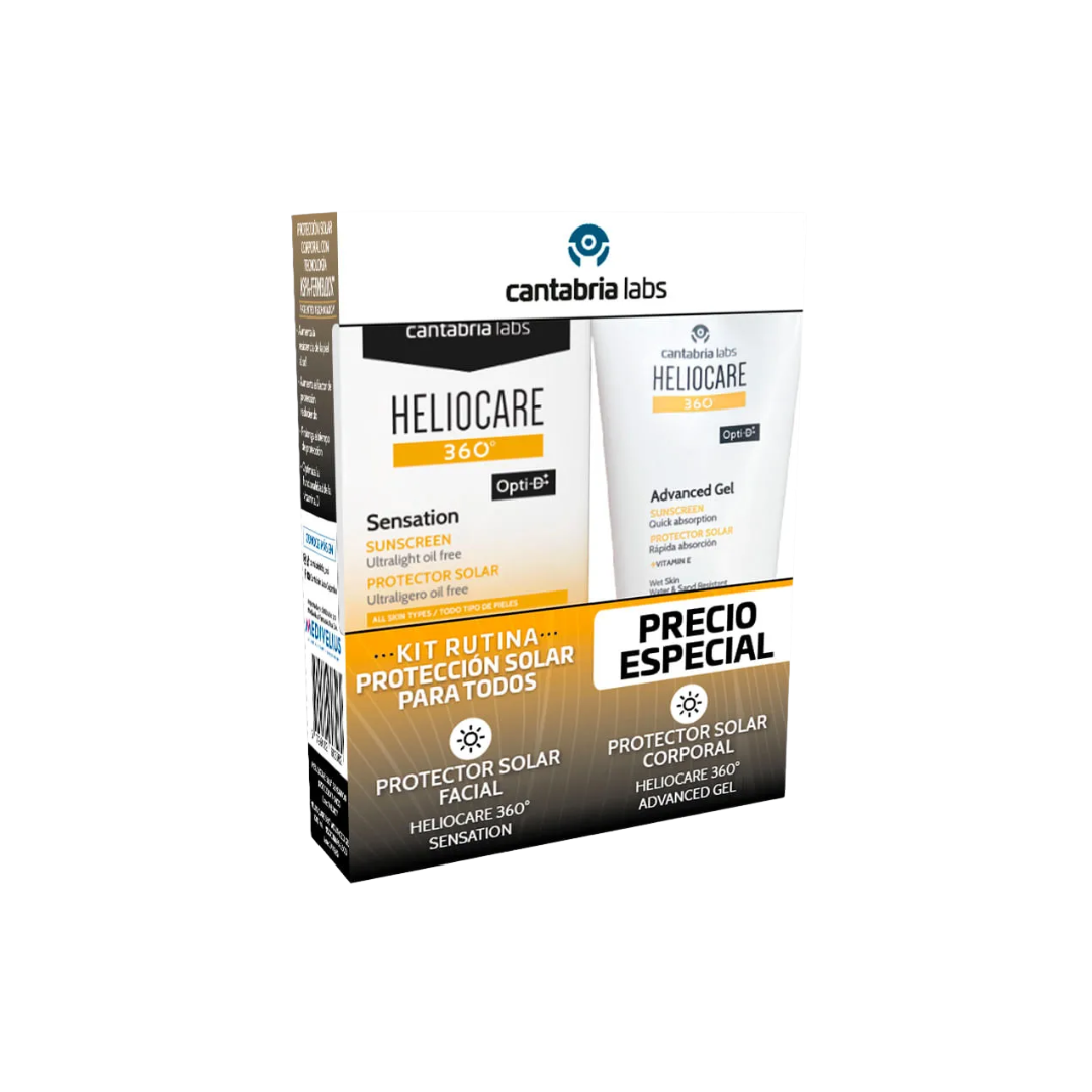 KIT HELIOCARE 360 SENSATION AF 50 ML + HELIOCARE ADVANCED GEL SPF 50+ 100 ML NA CAJA X 1