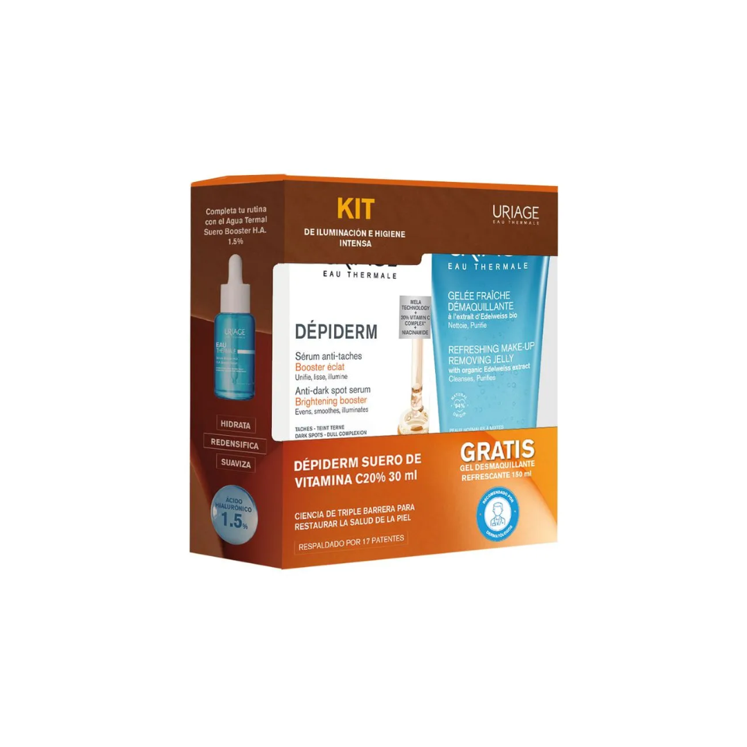 KIT URIAGE DEPIDÉRM SERUM BOOSTER GRATIS GEL DESMAQUILLANTE REFRESCANTE 150 ML NA CAJA X 1