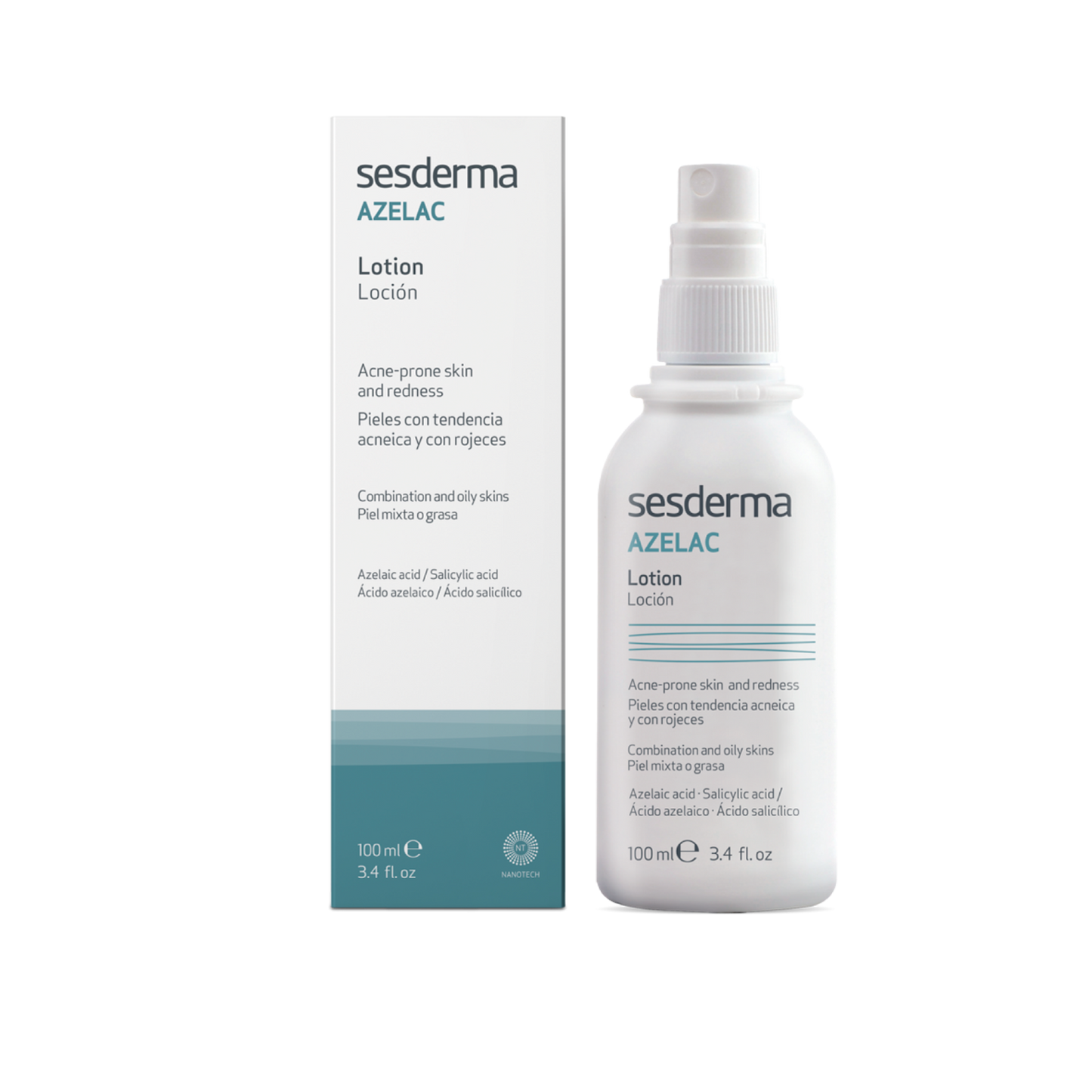 AZELAC LOCION PARA CARA CUERO CABELLUDO Y CUERPO LOCION FACIAL FRASCO X 100 ML