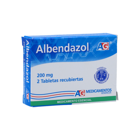 ALBENDAZOL AG 200 MG TABLETA RECUBIERTA CAJA X 2