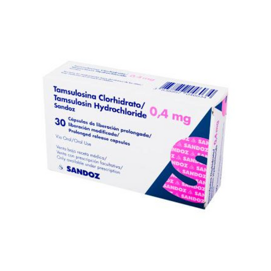 TAMSULOSINA CLORHIDRATO SANDOZ 0.4 MG CAPSULA CAJA X 30