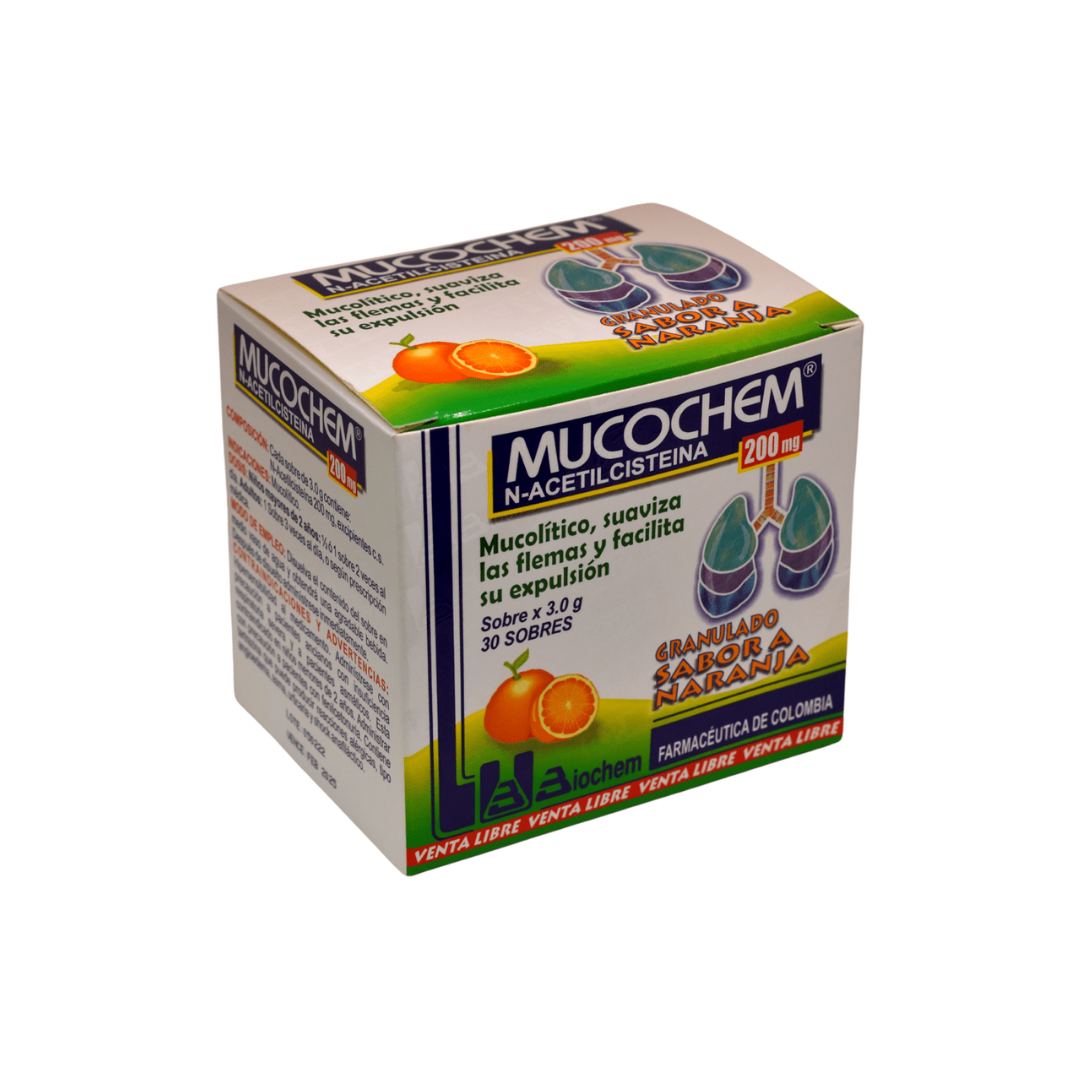 MUCOCHEM 200 MG GRANULADO CAJA X 30