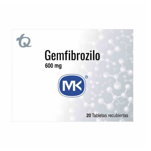 GEMFIBROZILO MK 600 MG TABLETA RECUBIERTA CAJA X 20