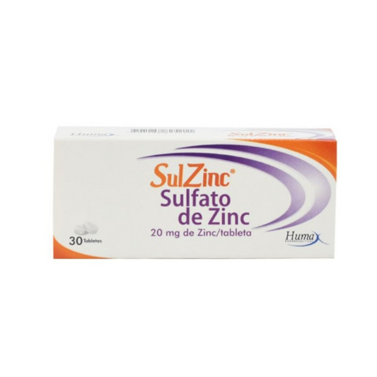 SULZINC 20 MG TABLETA CAJA X 30