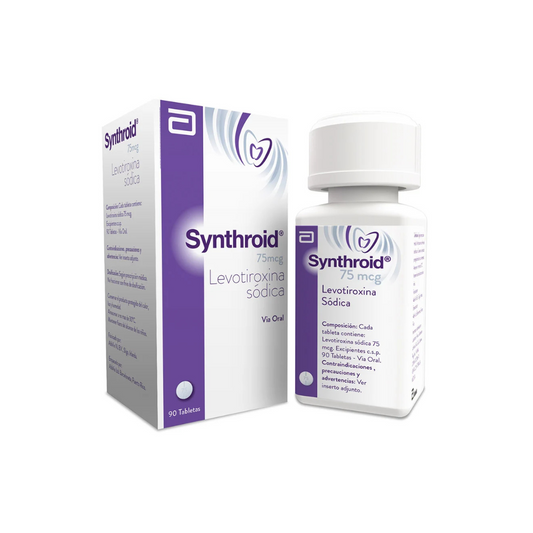 SYNTHROID 75 MCG TABLETA CAJA X 90