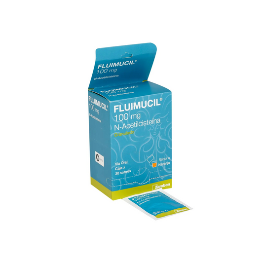 FLUIMUCIL 100 MG POLVO GRANULADO CAJA X 30 SOBRES
