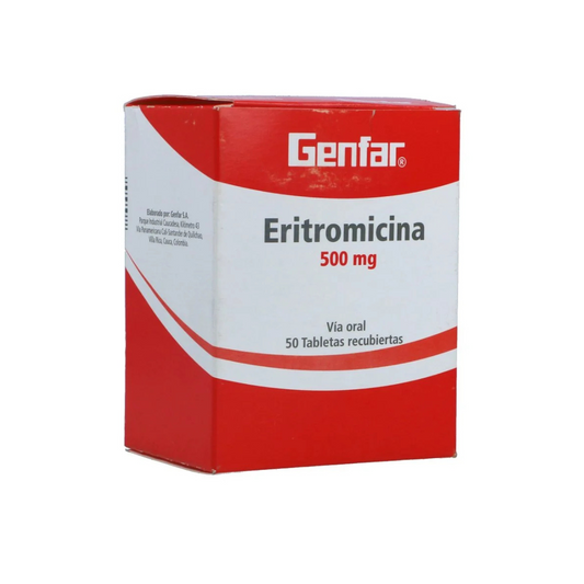 ERITROMICINA GENFAR 500 MG TABLETA CAJA X 50