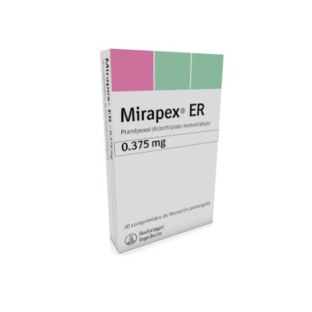 MIRAPEX ER 0.375 MG TABLETA LIBERACIÓN PROLONGADA CAJA X 10