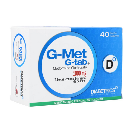 G MET 1000 MG TABLETA RECUBIERTA CAJA X 40