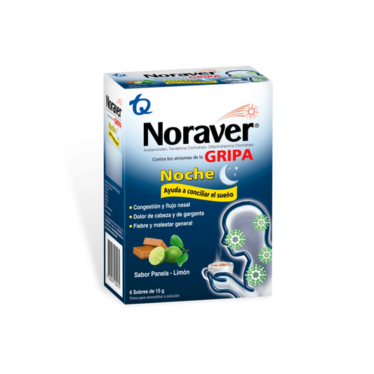 NORAVER NOCHE 500 MG/10 MG/25 MG POLVO CAJA X 6 SOBRES