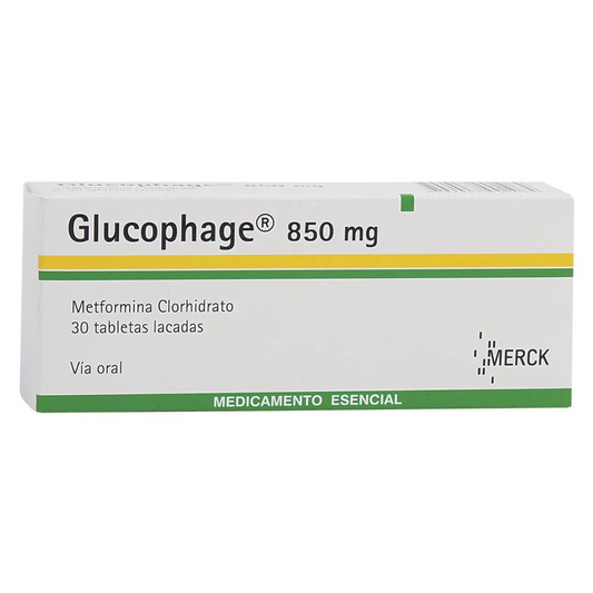 GLUCOPHAGE 850 MG TABLETA RECUBIERTA CAJA X 30
