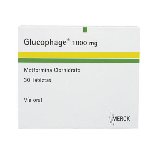 GLUCOPHAGE 1000 MG TABLETA RECUBIERTA CAJA X 30