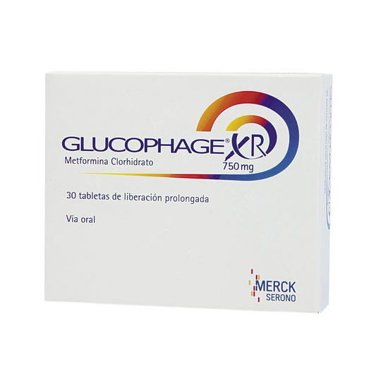 GLUCOPHAGE XR 750 MG TABLETA LIBERACIÓN PROLONGADA CAJA X 30