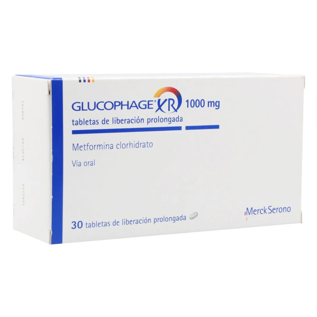 GLUCOPHAGE XR 1000 MG TABLETA LIBERACIÓN PROLONGADA CAJA X 30