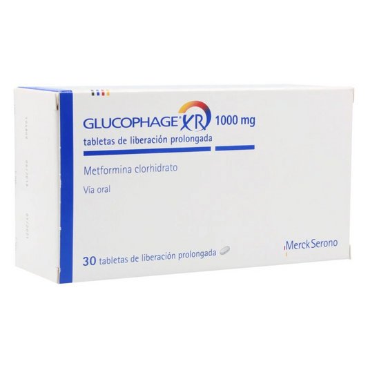 GLUCOPHAGE XR 1000 MG TABLETA LIBERACIÓN PROLONGADA CAJA X 30