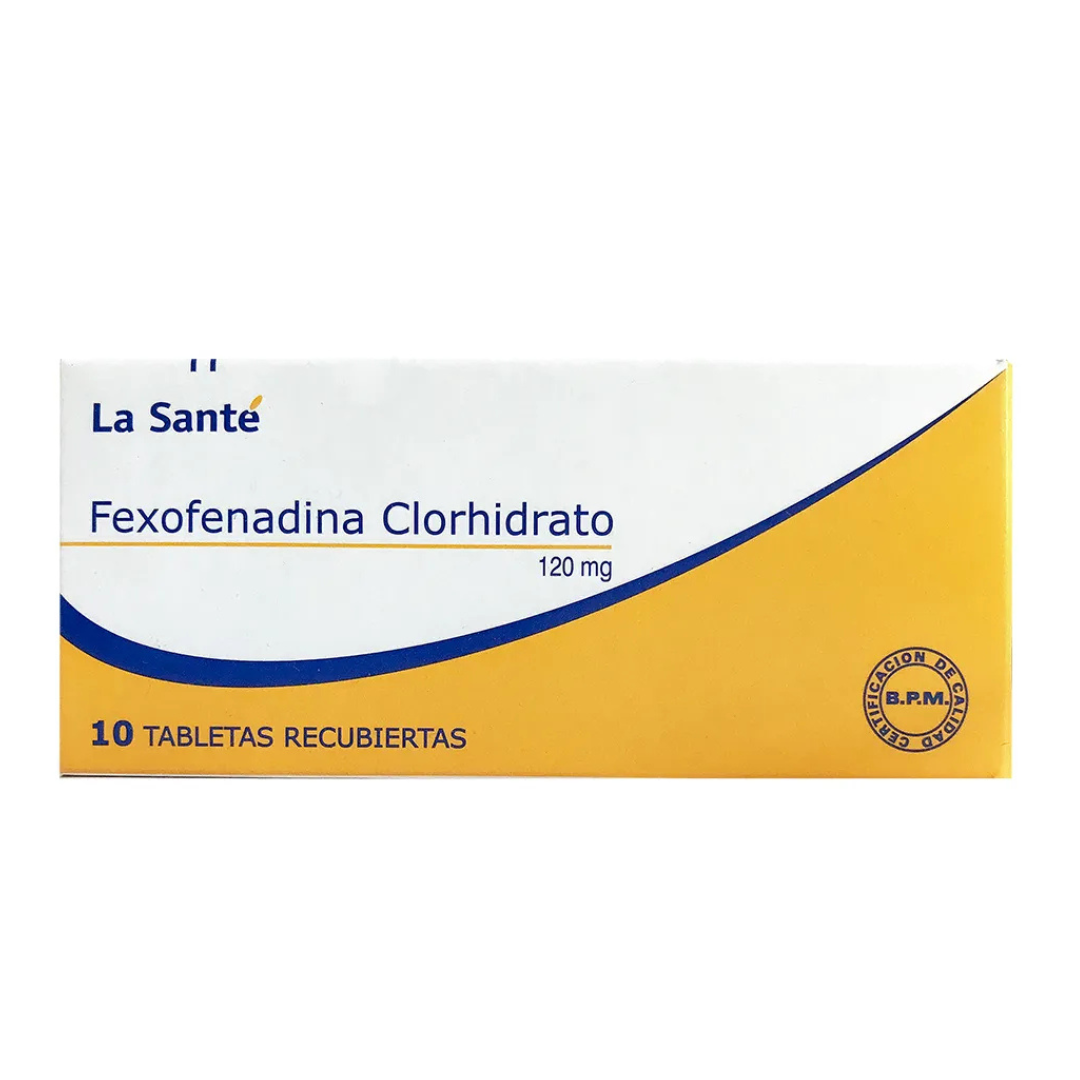 FEXOFENADINA CLORHIDRATO LA SANTE 120 MG TABLETA CAJA X 10