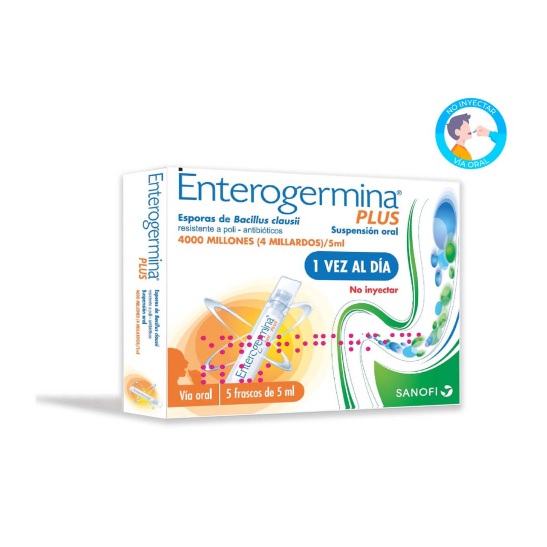 ENTEROGERMINA PLUS 4000 MILLONES SUSPENSION ORAL CAJA X 5