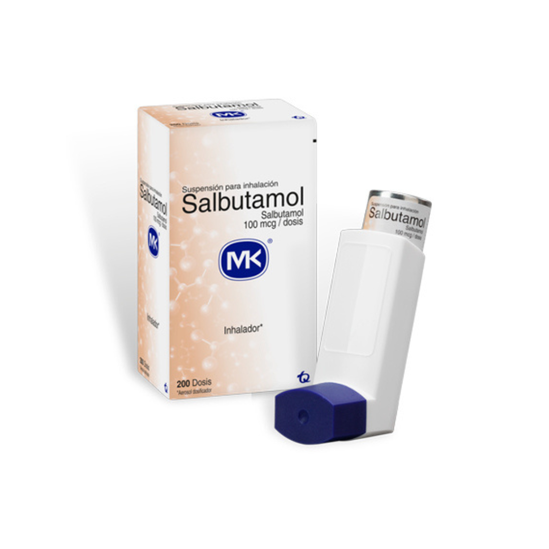 SALBUTAMOL MK 100 MCG INHALADOR BUCAL FRASCO X 200 DOSIS