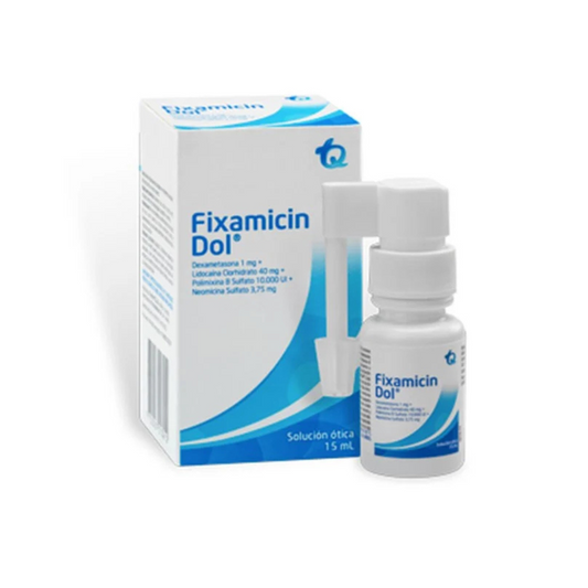 FIXAMICIN DOL 3.75 MG/100000 UI/1 MG/40 MG SOLUCIÓN OTICA FRASCO X 15 ML