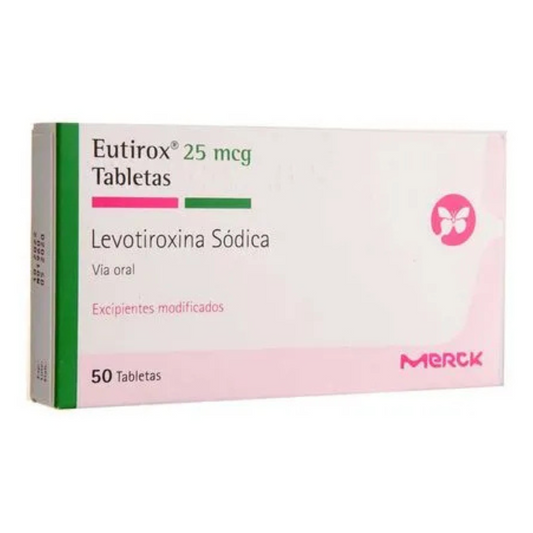 EUTIROX 25 MCG TABLETA CAJA X 50