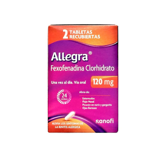 ALLEGRA 120 MG TABLETA CAJA X 2