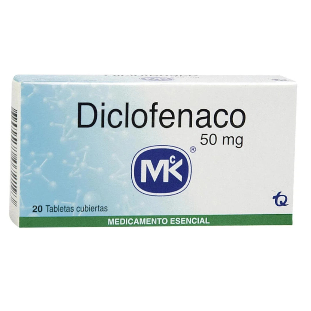 DICLOFENACO MK 50 MG TABLETA RECUBIERTA CAJA X 20