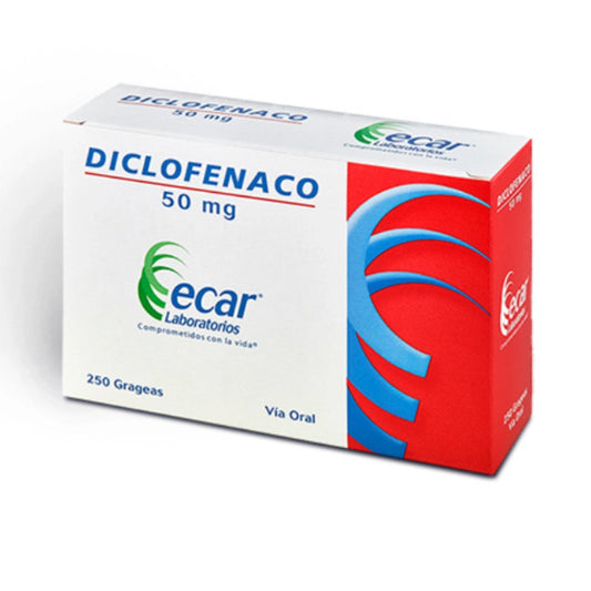 DICLOFENACO ECAR 50 MG TABLETA RECUBIERTA CAJA X 250